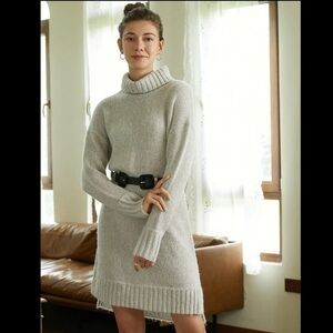 MOTF Premium Wool and Mohair High Neck Sweater Dress - NWT